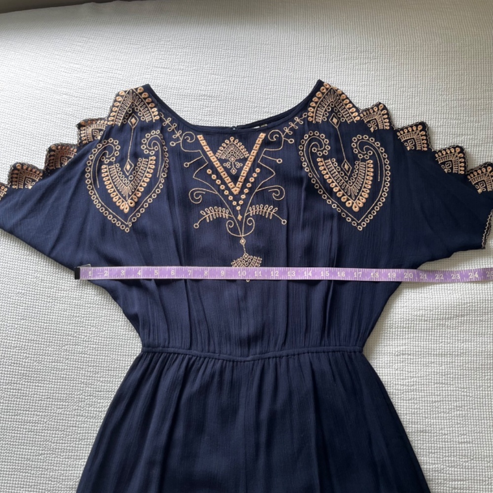 Alya Francesca’s Embroidered Navy Blue Romper/Medium - Picture 9 of 15